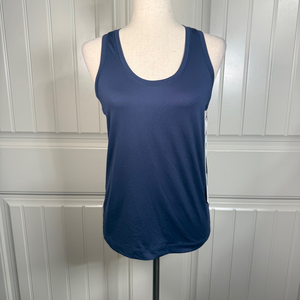 Rhoback The Frontrunner HIIT Tank Womens Medium Fleet Navy SilverKnit Activewear